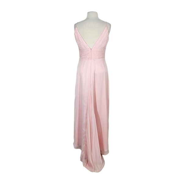 Belsoie Blush Pink Chiffon Floor Length Gown - Picture 3 of 9